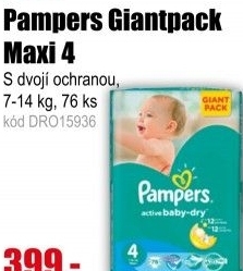 Plenky Pampers Giantpack Maxi 4 76 ks 7-14 kg