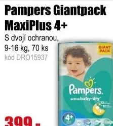 Plenky Pampers Giantpack MaxiPlus 4+ 70 ks 9-16 kg