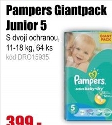 Plenky Pampers Giantpack Junior 5 64 ks 11-18 kg