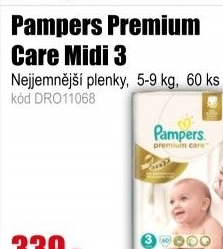 Plenky Pampers Premium Care Midi 3 5-9 kg 60 ks