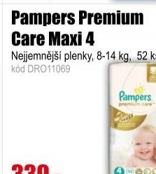 Plenky Pampers Premium Care Maxi 4 8-14 kg 52 ks