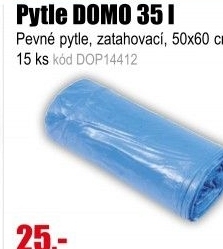 Pytle na odpad DOMO zatahovací 35l 15ks pevné