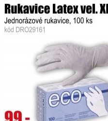 Rukavice jednorázové latexové, 100ks, velikost XL