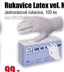 Rukavice jednorázové latexové, 100ks, velikost M