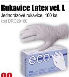 Rukavice jednorázové latexové, 100ks, velikost L
