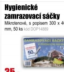 Sáčky zamrazovací s popisem 300 x 400 mm, 50ks, 15my