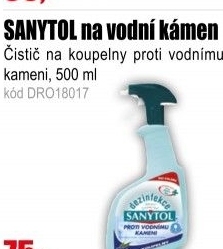 SANYTOL na vodní kámen - koupelna 500 ml
