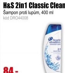 Šampon H&S 2in1 Classic Clean 360 ml