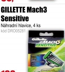 GILLETTE Mach3 Sensitive hlavice 4ks