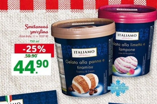 Zmrzlina smetanová v kelímku Italiamo - Lidl akcniletaky.com