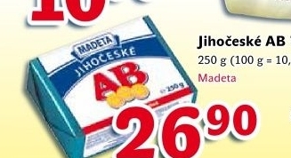 Máslo Jihočeské AB Madeta