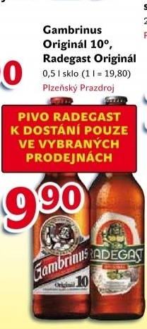 Pivo světlé výčepní Originál 10° Gambrinus