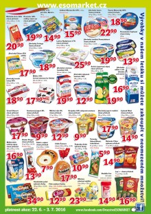 akční leták ESO MARKET 22.6.2016-3.7.2016