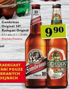 Pivo světlé výčepní Originál 10° Gambrinus