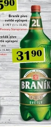 Pivo světlé výčepní 10° Braník