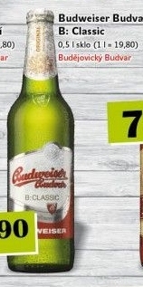 Pivo světlé výčepní B: Classic Budweiser Budvar