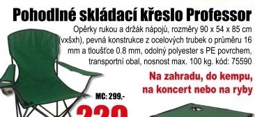 Kempingová židle Professor