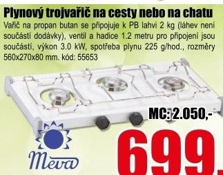 Plynový vařič Meva Rio