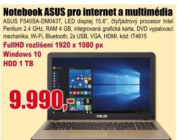 Notebook Asus F540SA-DM043T