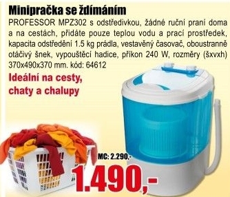 Mini pračka s odstředivkou Professor MPZ302