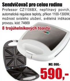 Sendvičovač Professor CZ1106BX