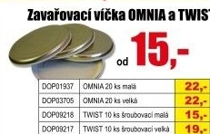 Víčka na sklenice Omnia