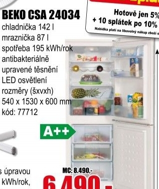 Kombinovaná chladnička BEKO CSA 24034