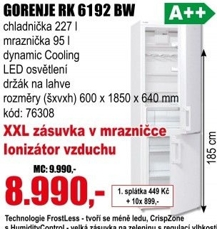Kombinovaná chladnička Gorenje RK 6192 BW
