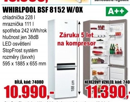 Kombinovaná chladnička Whirlpool BSF 8152 W