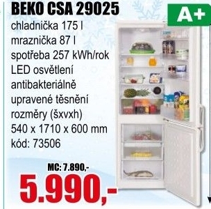 Kombinovaná lednice Beko CSA 29025