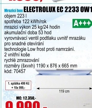 Pultový mrazící box Electrolux EC 2233 OW1