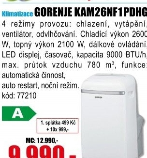 Mobilní klimatizace Gorenje KAM26NF1PDHG