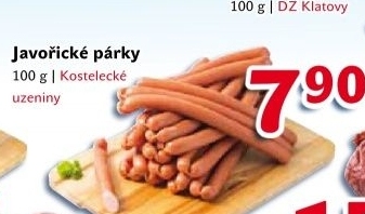 Párky javořické Kostelecké uzeniny