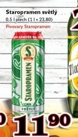 Pivo světlé výčepní 10° Staropramen