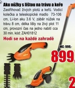 Nůžky aku na trávu a keře s tyčí Sharks SH 1649