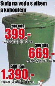 Sud na vodu s víkem a kohoutem