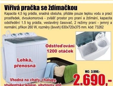 Pračka s odstředivkou Professor P1200