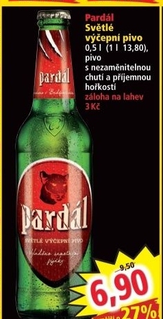 Pivo světlé výčepní 10° Pardál