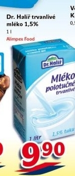 Mléko trvanlivé Dr. Halíř - 1,5% polotučné