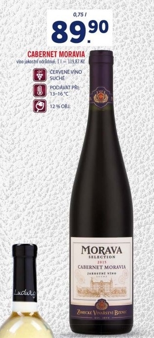 Víno Cabernet Moravia Morava Selection Zámecké vinařství Bzenec - přívlastkové