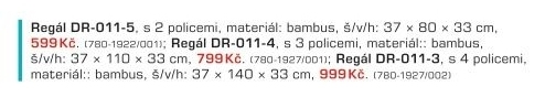 Regál DR-011-5 (bambus lakovaný)