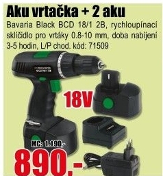 Vrtačka aku Einhell Bavaria Black BCD 18/1 2B