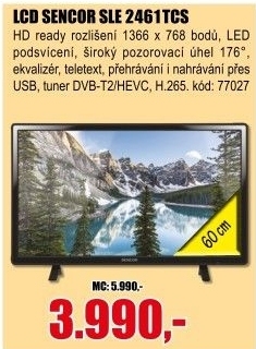 LCD televize SLE 2461TCS Sencor