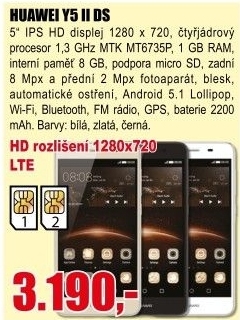 Mobilní telefon HUAWEI Y5 II DS