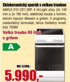 Sklokeramický sporák 510 CE1.30P Amica