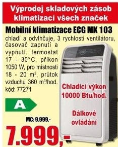 Mobilní klimatizace ECG MK 103