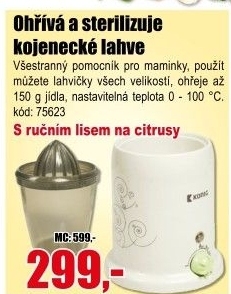 Ohřívač lahví König