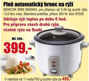 Hrnec na rýži Sencor SRM 0600WH