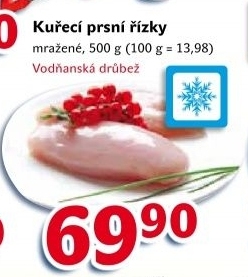 Řízky kuřecí prsní mražené Vodňanské kuře