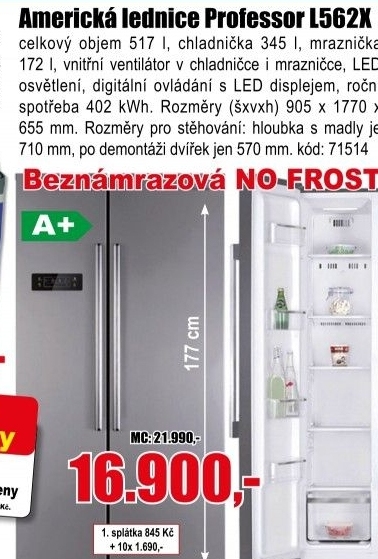 Americká chladnička Professor L562X